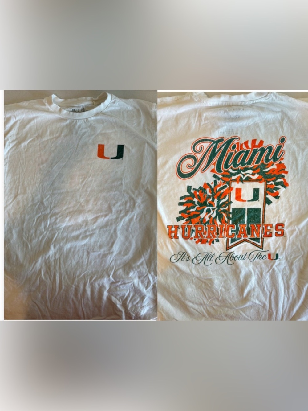 University of Miami Pressbox Cheer Tshirt XL